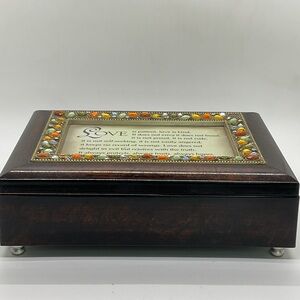 Decorative Wooden Jewelry Box with Colorful Accents